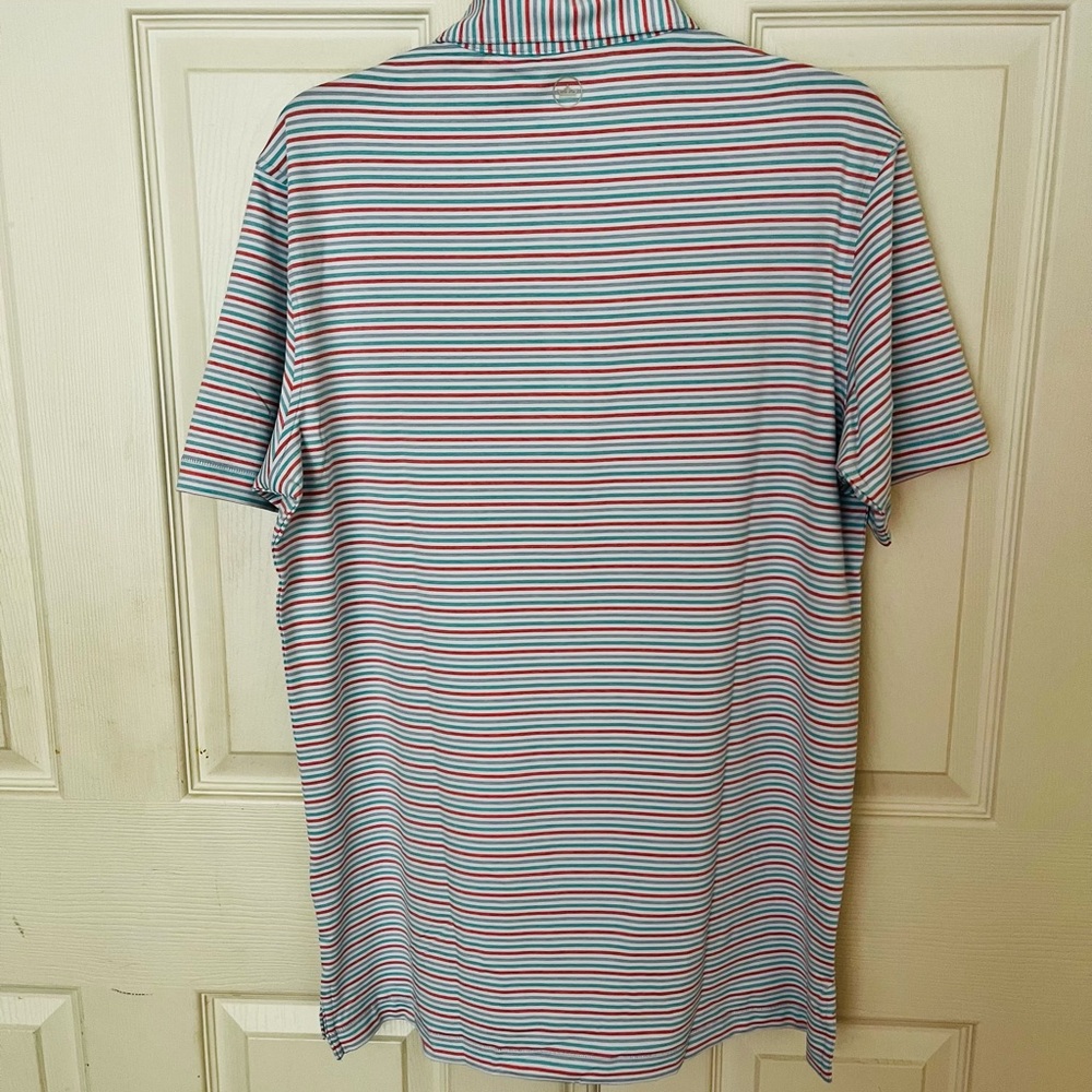 Peter Millar Blue and Orange Polo Shirt - Picture 5 of 11